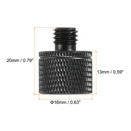 sourcing map Microphone Stand Adapter 1/4 Female to M8 Male Camera Screw Black