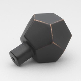 GlideRite 1-1/2 Inch Solid Faceted Cabinet Knobs, Oil Rubbed Bronze