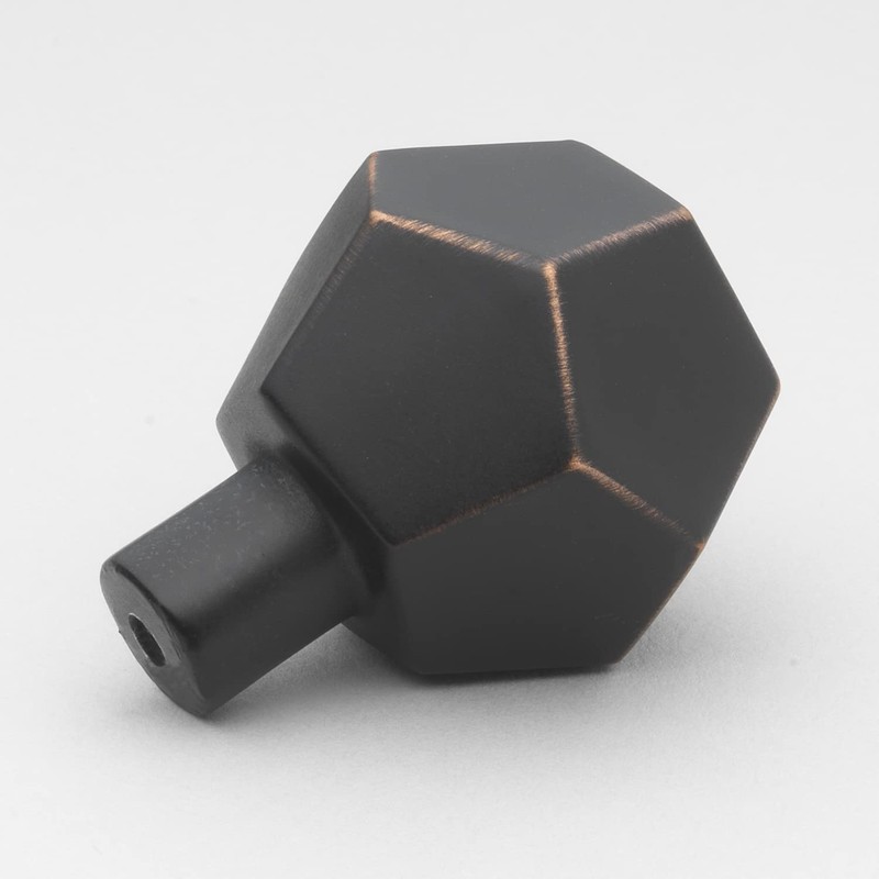 GlideRite 1-1/2 Inch Solid Faceted Cabinet Knobs, Oil Rubbed Bronze