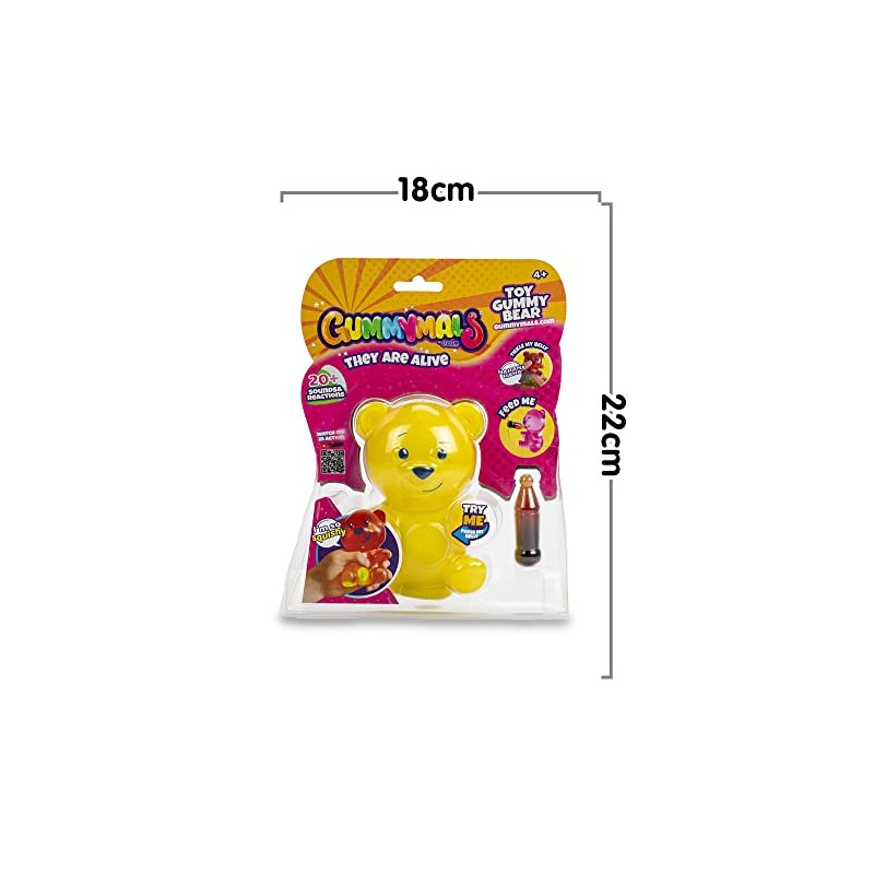 GUMMYMALS 700017673 Bear Yellow Toy, Colourful, Talla única