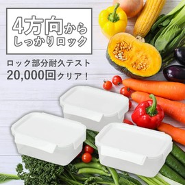 Pearl Metal HB-6364 Airtight Storage Container, Set of 3, 0.3 fl oz (1.1 L), Polycarbonate Microwave Safe, Dishwasher Safe, Freezer-Safe, Made in Japan