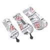 3PCS Golf Club Head Cover PU Waterproof English Flag Pattern