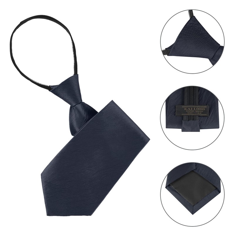 Allegra K One-Touch Necktie, 3.1 inches (8 cm), Solid Color,