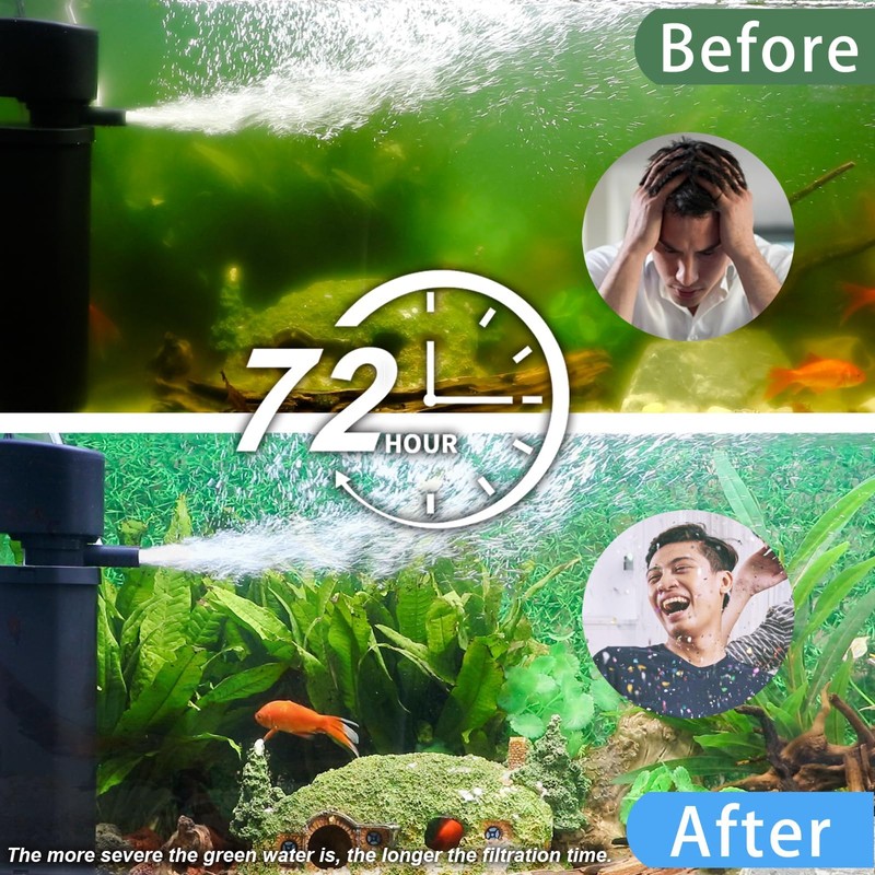 400GPH Fish Tank Filter, UV Aquarium Filter for 55-150 Gallon