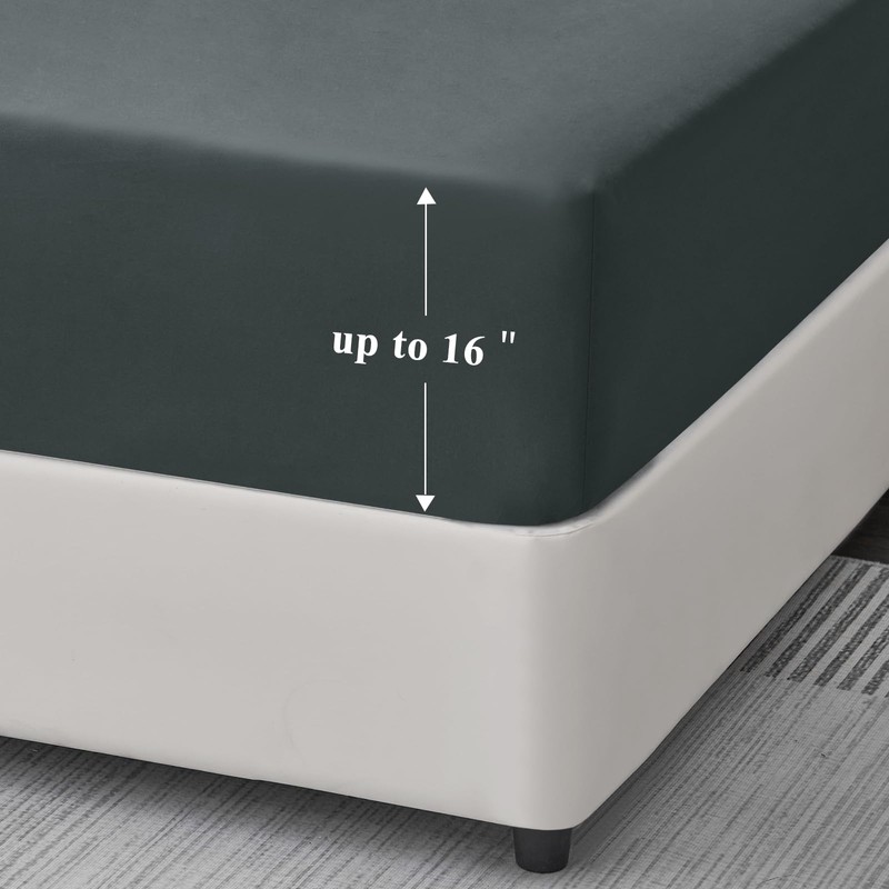 Aisbo King Size Fitted Sheet Dark Grey - Extra Deep