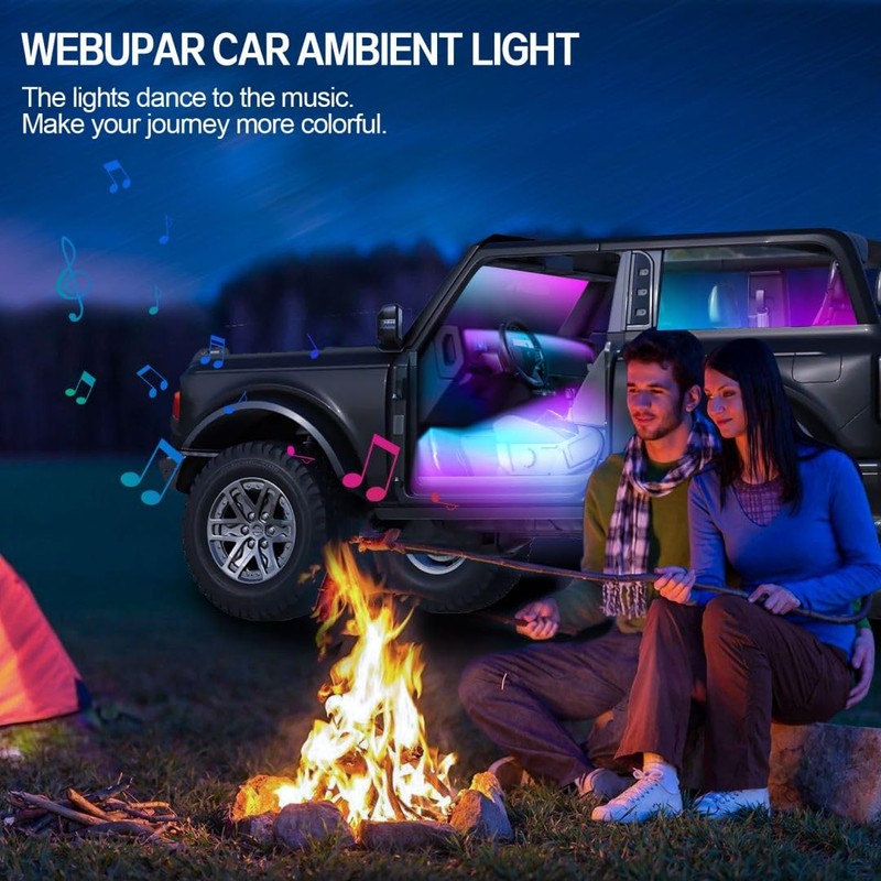 Dreamcolor Acrylic Interior Car Lights, WEBUPAR Car Accessories 6 in
