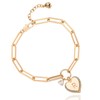 Gold Charm Initial Bracelets for Women, 14K Gold Plated Dainty