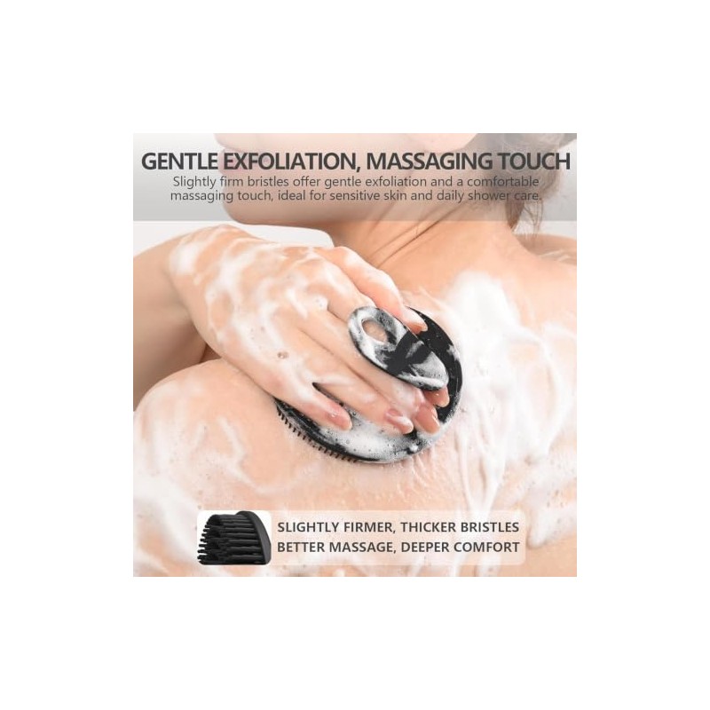 Juego Cepillos Exfoliantes Multifuncionales Silicona Diseño Doble Cara Limpieza Espalda