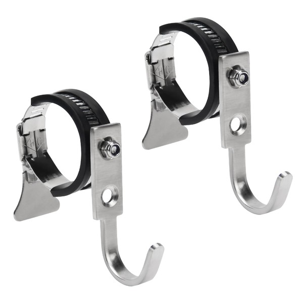 DOVORSY Tube Rod Hooks,Stainless Steel Adjustable J Hook, for 0.83"-1.5"