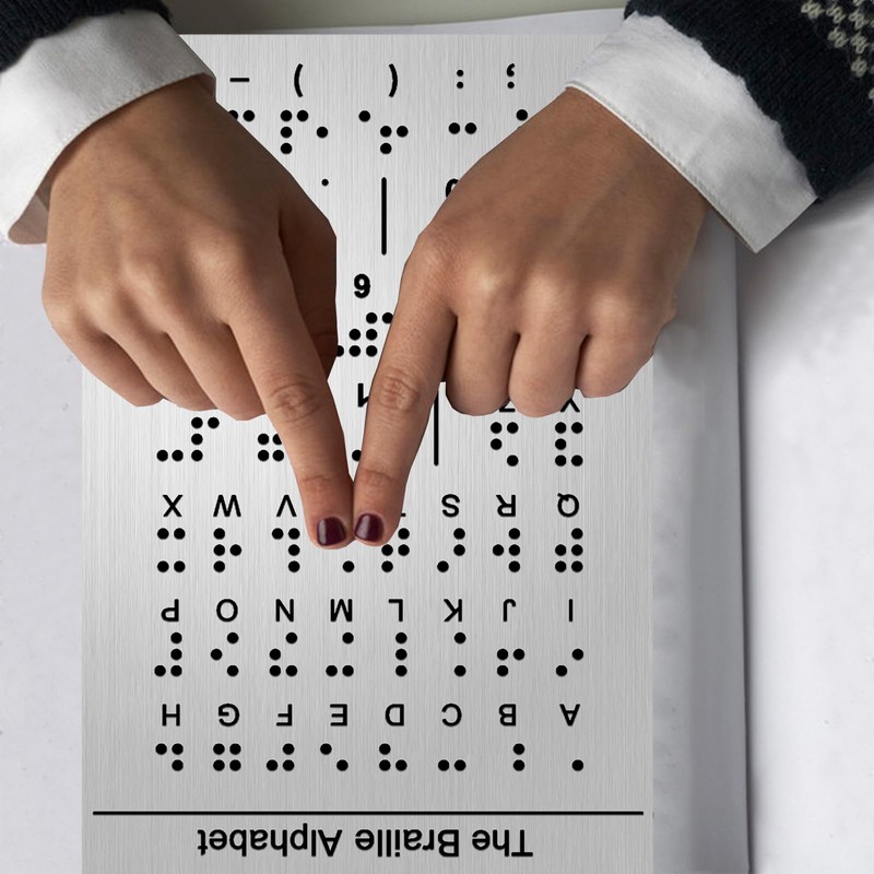 Braille Alphabet Board, English Alphabet, Numbers & Punctuation with Raised