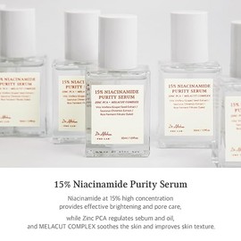 Dr.Althea 15% Niacinamide Purity Serum - 15% Niacinamide included, Overall skintone and texture improvement, Pore care, Serum control with Zinc. Vegan