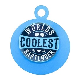 World's Coolest Bartender Pinback  Badge Button