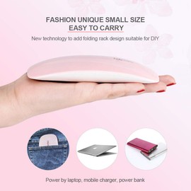 Aokitec Mini UV LED Nail Lamp, Portable Gel Light Mouse Shape Pocket Size Nail Dryer with USB Cable for all Gel Polish(Pink)