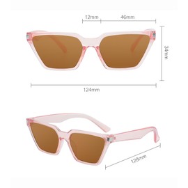 FOURCHEN Vintage Square Cat Eye Sunglasses kids Trendy Glasses Shades for Girls Boys (tea frame)