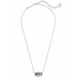 Kendra Scott Elisa Pendant Necklace for Women, Fashion Jewelry, Rhodium-Plated, Abalone Shell