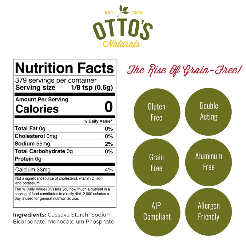 OTTOS NATURALS Grain Free Baking Powder, 8 OZ