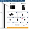 Gyykzz 42" Cable Railing Stair Post for 28-38 Degrees Stairway,