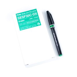 Pentel Arts Brush Sign Pen Artist, Ultra Fine Brush Tip, Ideal for Calligraphy, Illustration, Green Ink, SESF30C-D, Box of 12