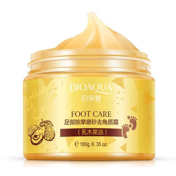 BIOAQUA Foot Care Herbal Massage Scrub-Exfoliating Cream Cleansing Delicate Feet Skin Shea Oil Natural Extracts 180g