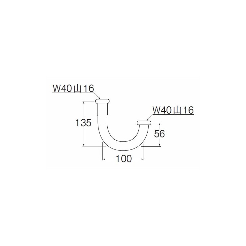 SANEI [Wide U Pipe for Washrooms] For Pipe Diameter 1.3