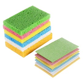 JIHUOO 12 Pcs Natural Cellulose Cleaning Sponges Reusable Washing Up Sponges Kitchen Sponge Cleaning Scouring Pads Cloths Non Scratch Wash Up Sponges Thick Sponge Wipes