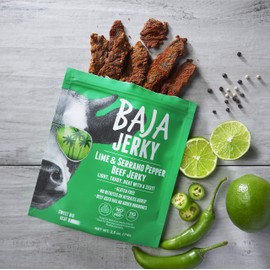 Baja Beef Jerky | Keto Friendly, Gluten Free, Low Calorie Craft Jerky | 25g Protein, 100% All-Natural Beef, No Nitrates | 3 pack 2.5 Oz Bags