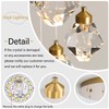 Crystal Pendant Light for Kitchen Island,Gold Chandelier Lights Fixture, Hanging