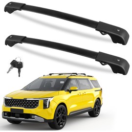 FengYu Lockable Roof Rack Cross Bars 220lb Compatible with 2022-2025 KIA Carnival & Carnival Hybrid, Heavy Duty Aluminum Roof Rails Crossbars Cargo Bars Canoe Rooftop Black Carrier Luggage.