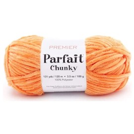 Premier Yarns Parfait Chunky - 3.5 Oz - #6 Super Bulky Weight - 3 Pack Bundle with Bella's Crafts Stitch Markers (Tangerine)