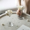 Set of 2 White Conch Shell Wine Glasses, Glass base,