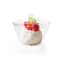 Oasis Creations Round Dessert Cup - 4.8 ounces - 50 Count - Lids & Spoons Included - Clear Plastic - Appetizer Cup - Parfait Cup - Dessert Cup -Disposable or Reusable