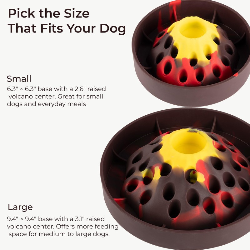 PEGGY11 Volcano-Shaped Silicone Slow Feeder Bowl for Dogs