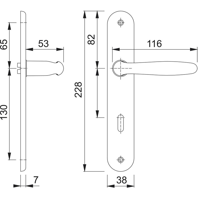 Hoppe Roissy Door Handle Fitting – Long Plate Door Deadlock