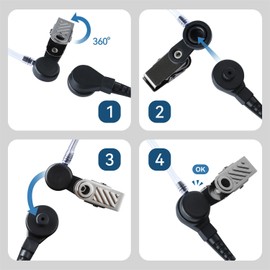 DLECNFUN 2 Way Radio Earphones with Cord Nylon Braided Design, Walkie Talkie Earpiece with Mic for Motorola,Listening Devices for Spying (2 Pack)