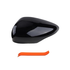LAUBDGIE Left Driver Side Mirror Cover Cap Compatible with Ford Fiesta Sport Version 2008-2017 Glossy Black