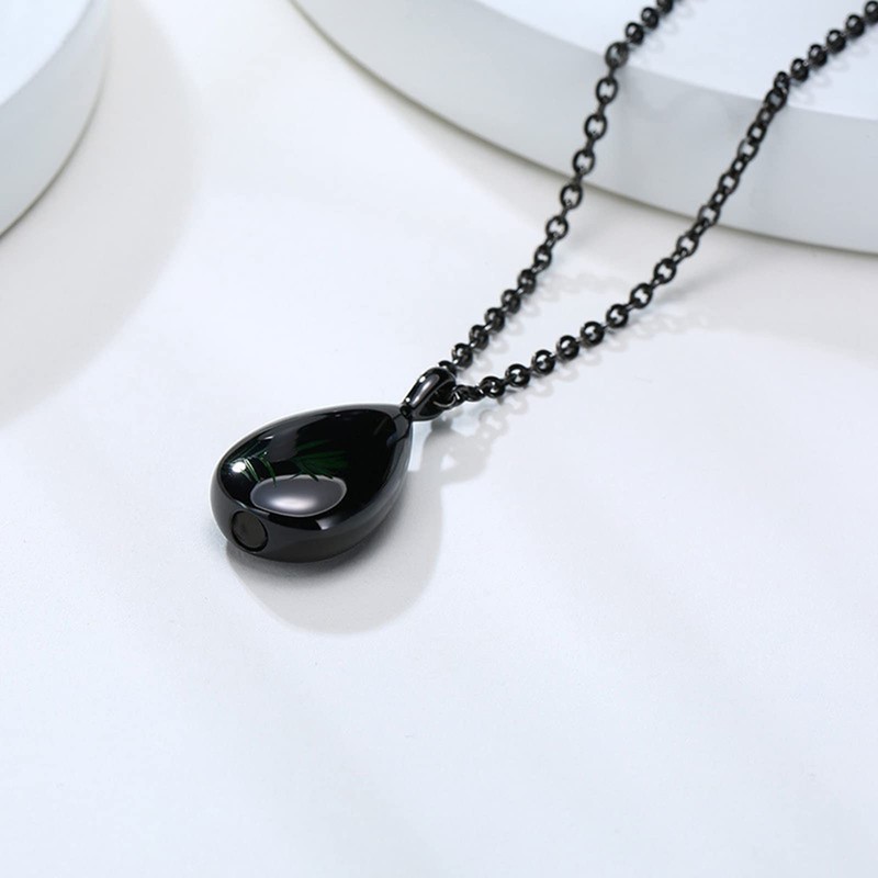 NEHZUS Womens Stainless Steel Waterdrop Pendant Urn Necklaces for Ashes