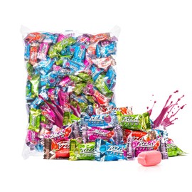 Zaza Cream Chewy Candy - Assorted Variety Pack - Bulk Individually Wrapped Fruit Mix Candy Variety Pack Grapes, Cherry, Lemon, and Strawberry Flavors for Party Favors, and Office Reception Desk, 2.2LB
