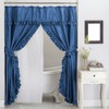 Castle Selection Double Swag Ruffled Fabric Shower Curtain Set, Intersected