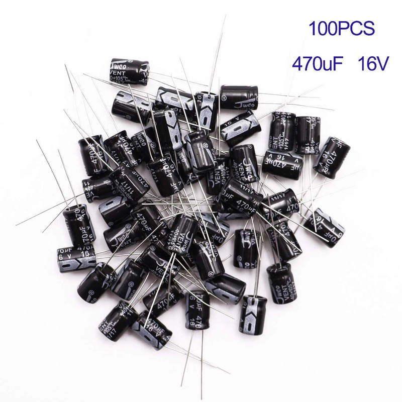Tnisesm 20Pcs Electrolytic Capacitor 470uF 16V with Aluminum Radial Leads