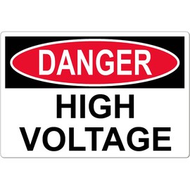Danger High Voltage - I Make Decals®, Safety Decal Sticker Placard 7.5" W X 5" H