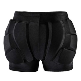 LIXADA Kids Protective Padded Shorts with 0.6'' Thicken EVA Pad, Hip Protection Pads Shorts for Snowboarding Skating Skiing Black