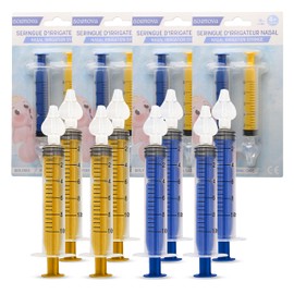 BORNOVA Nasal Syringes Rinse Nose Shower Children's Nose Rinse for Saline Solution Baby Nose Tip Syringe for Babies Toddlers Nasal Irigator Nose Rinse Nose Cleaning BPA-Free Pack of 8