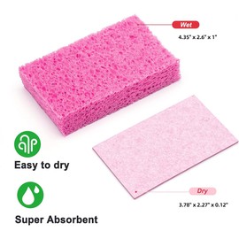 6 - Pack Non-Scratch Scrub Sponges - Sponges for Dishes and Washing Dishes, Cleaning Sponges for Kitchen Home and More（Pink）