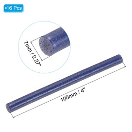 PATIKIL 4x0.27 Inch Glitter Hot Glue Sticks, 16 Pcs Hot Glue Gun Sticks Mini Hot Melt Adhesive Glue Stick for DIY Art Craft Repairs Festival Decoration, Sapphire Blue