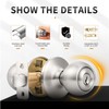 Probrico 4 Pack Keyed Alike Entry Door knobs in Brushed