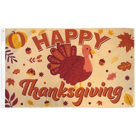Happy Thanksgiving Fall Flag 3x5ft - Holiday Parties, Home Decor, Thanksgiving Happy Turkey Day