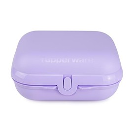 Tupperware Eco+ Lunch Box Large Twin Size 3 Lilac Snack Box Lunch Box + Cookie Cutter Light Blue