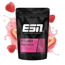ESN Designer Whey Protein, Strawberry, 1000 g Pouch | Up to 23 g protein per serving, ideal for muscle building and maintenance, made in Germany