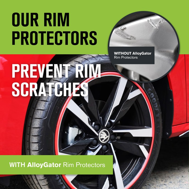 AlloyGator Red Rim Protector for Car Wheels (Fits 12-24" Wheel