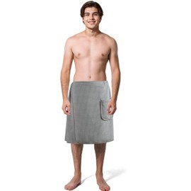 MICROFI New Microfiber Bath Wrap for Men, Waffle Weave, One Piece, 20 x 58 inches